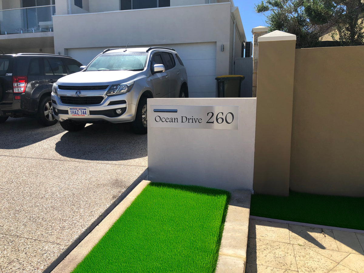 Marine Grade Brushed Stainless Steel Letterbox Faceplate 1200 x 300 (Laser Etched) - 340 LHS Slot