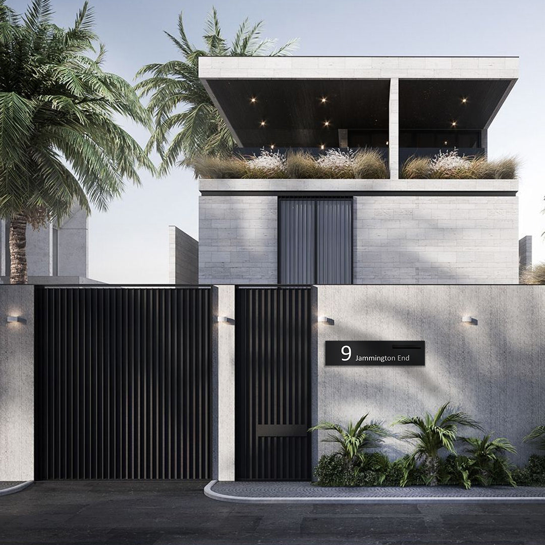 Black Powder-Coated Aluminium Letterbox Faceplate 1200 x 300 - 340 Slot