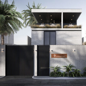 Corten Powder-Coated Aluminium Letterbox Faceplate 1200 x 300 - 340 Slot