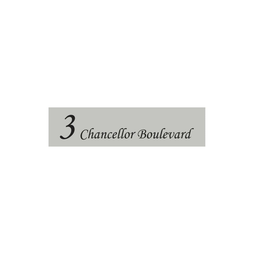 Shale Grey Colorbond Steel Address Sign with Vinyl Text 1200 x 300