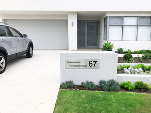Marine Grade Brushed Stainless Steel Letterbox Faceplate 1200 x 300 (Laser Etched) - 340 LHS Slot