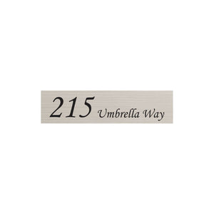Silver Aluminum Address Sign with Vinyl Text 1200 x 300