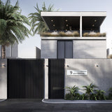 White Powder-Coated Aluminium Letterbox Faceplate 1200 x 300 - 340 Slot