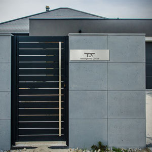 Shale Grey Powder-Coated Aluminium Letterbox Faceplate 900 x 250 - 240 Central Slot