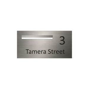 Marine Grade Brushed Stainless Steel Letterbox Faceplate 600 x 300 (Laser Etched) - 340 Slot LHS