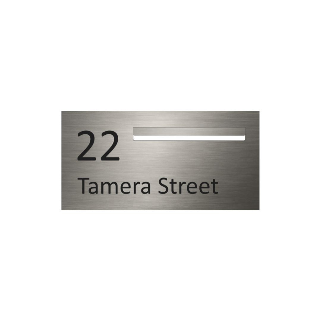 Marine Grade Brushed Stainless Steel Letterbox Faceplate 600 x 300 (Laser Etched) - 340 Slot
