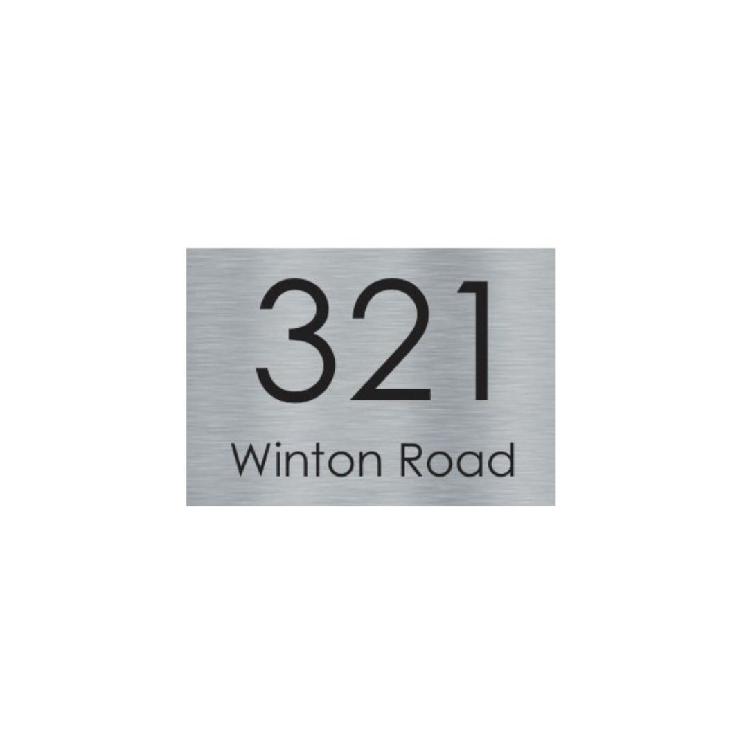 316 Marine Grade Brushed Stainless Steel Address Plate 200 x 140mm - Laser Cut