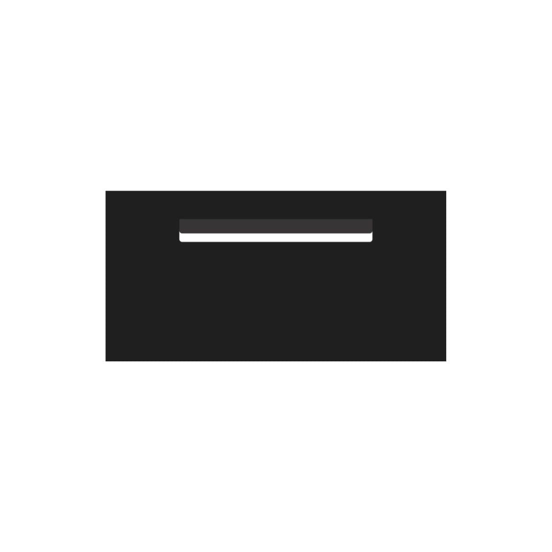 Black Powder-Coated Aluminium Letterbox Faceplate (600 x 300) - 340 Central Slot