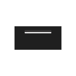 Black Powder-Coated Aluminium Letterbox Faceplate (600 x 300) - 340 Central Slot