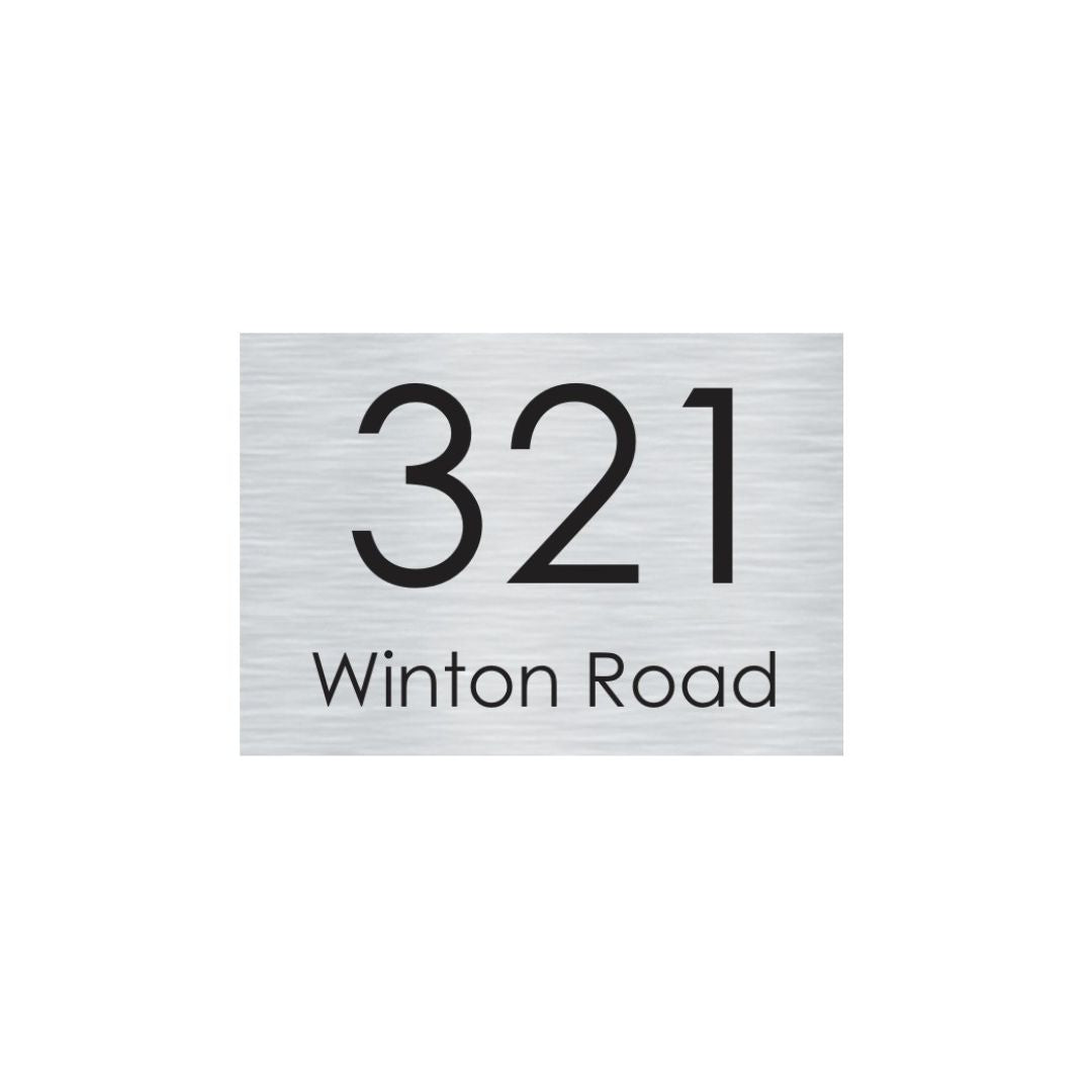 316 Marine Grade Brushed Stainless Steel Address Plate 200 x 140mm - Laser Cut