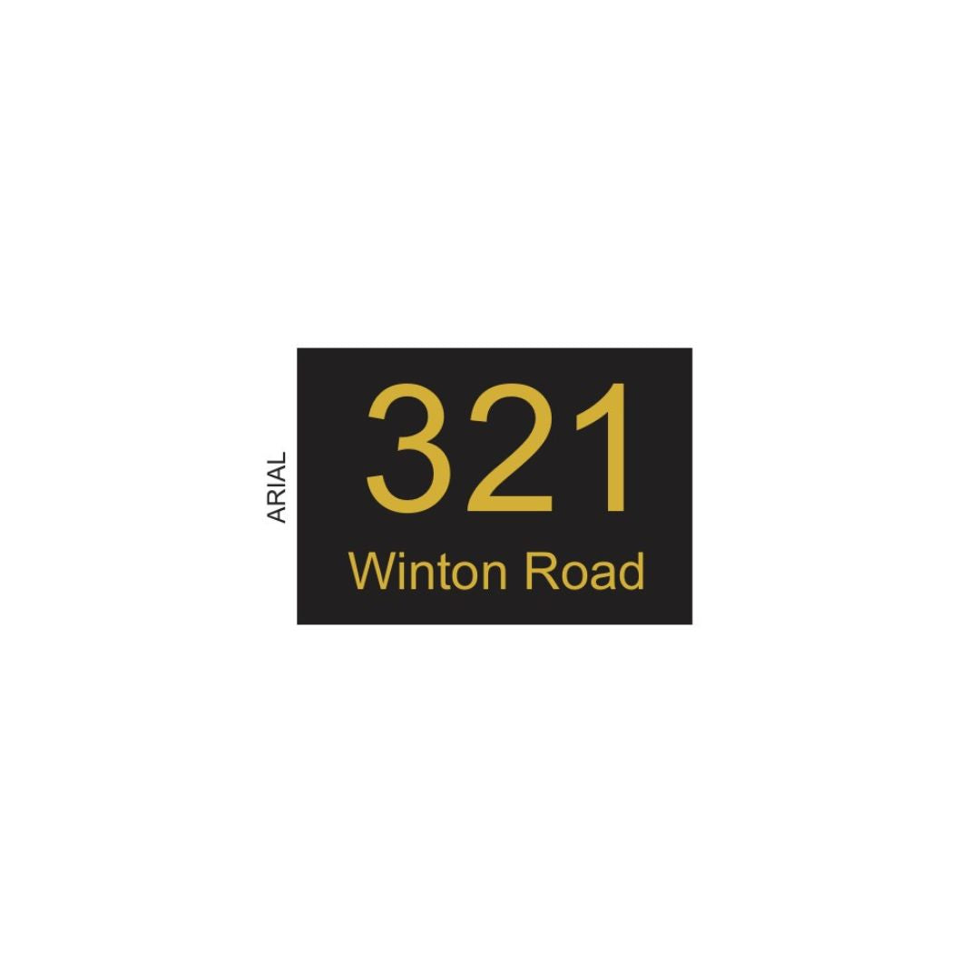 Black Traffolyte Address Sign with Vinyl Text – 200 x 140mm