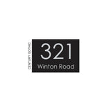 Black Colorbond Steel Address Sign with Vinyl Text – 200 x 140mm