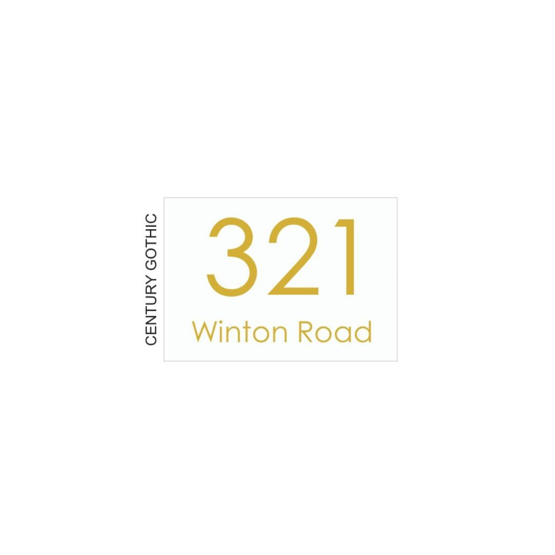White Traffolyte Address Sign with Vinyl Text 200 x 140mm