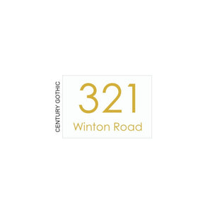 White Traffolyte Address Sign with Vinyl Text 200 x 140mm