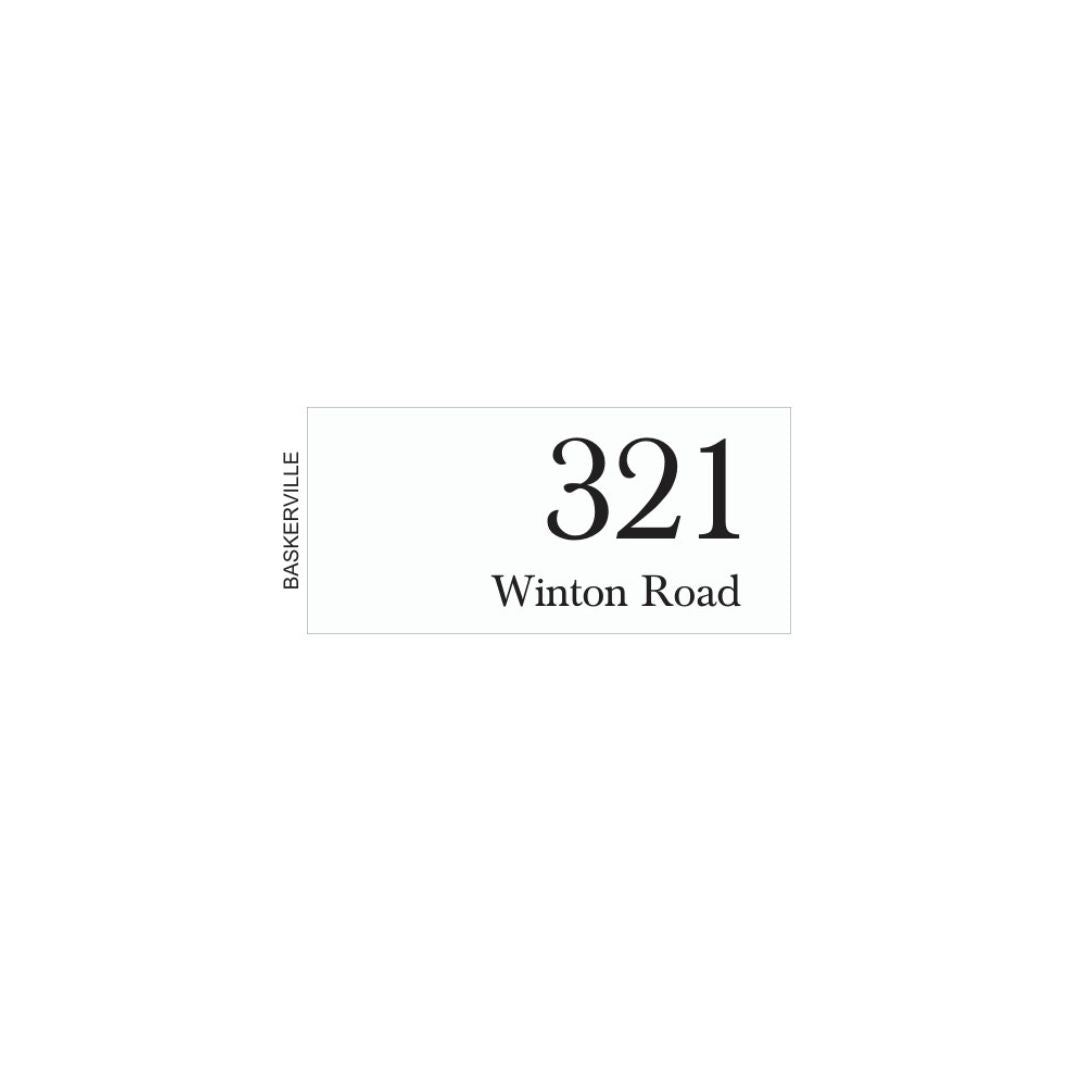 White Traffolyte Address Sign with Vinyl Text - 300 x 140mm