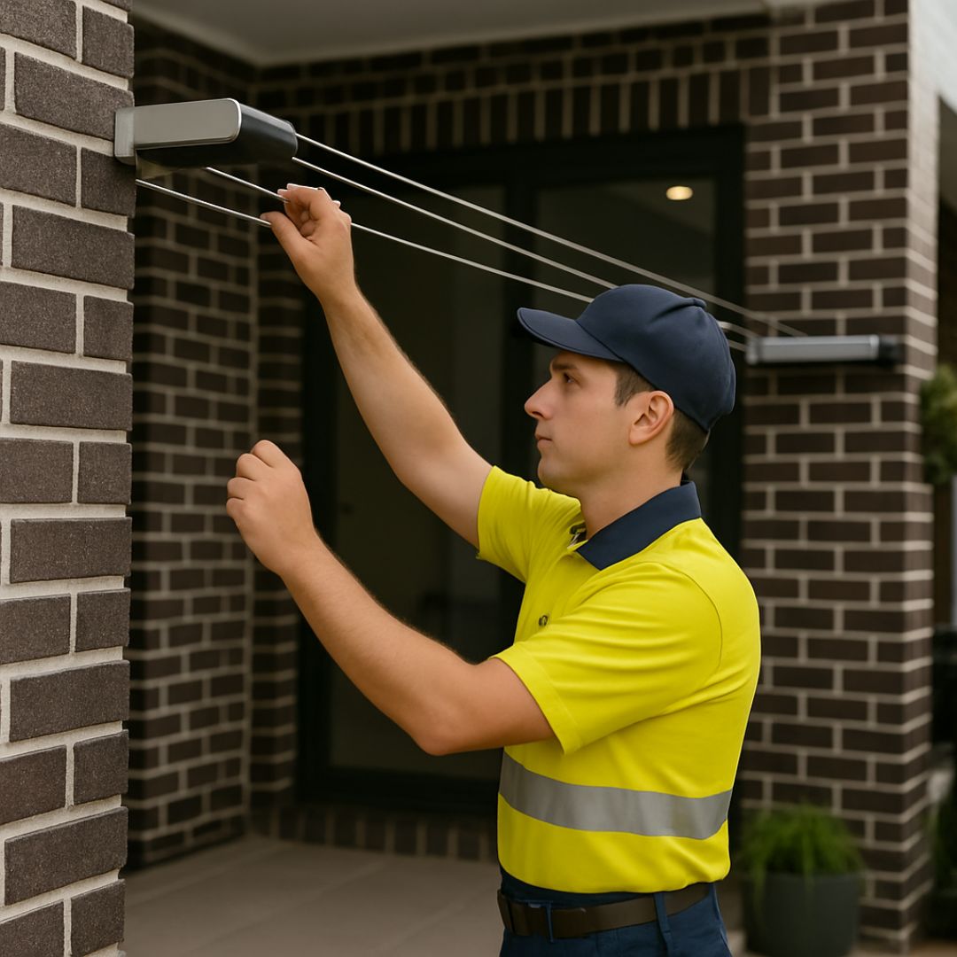 Retracting Clothesline Wall-to-Wall Installation