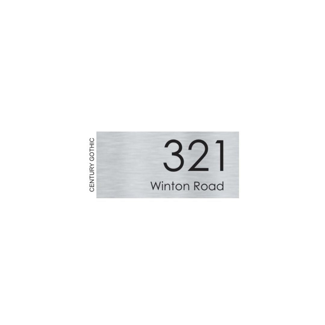 316 Marine Grade Brushed Stainless Steel Address Plate 300 x 140mm - Laser Etched