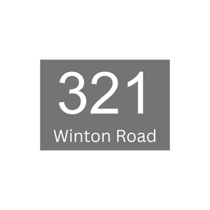 Basalt Powder-Coated Aluminium Address Sign with Laser Cut Text 200 x 140mm