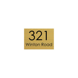 Gold Aluminium Address Sign with Vinyl Text 200 x 140