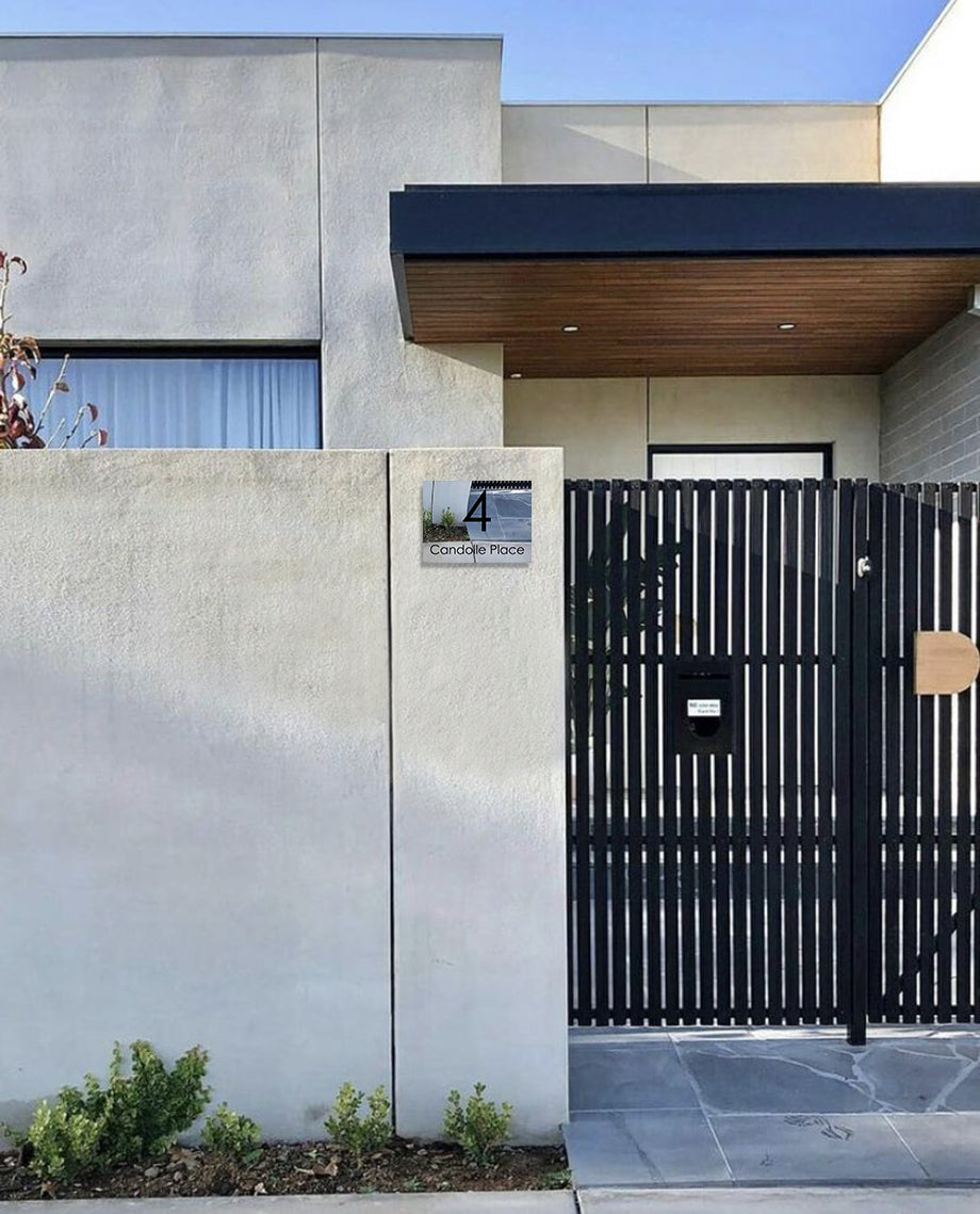 316 Marine Grade Mirror Polished Stainless Steel Address Plate 200 x 140mm - Laser Cut