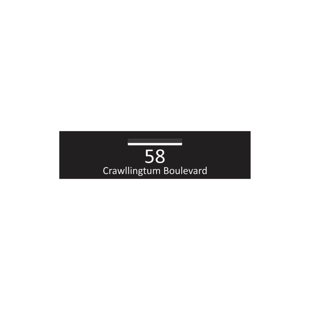 Black Powder-Coated Aluminium Letterbox Faceplate 1200 x 300 - 340 Central Slot