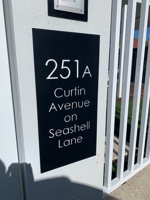 Powder-Coated Aluminium Black Address Plate 300 x 600