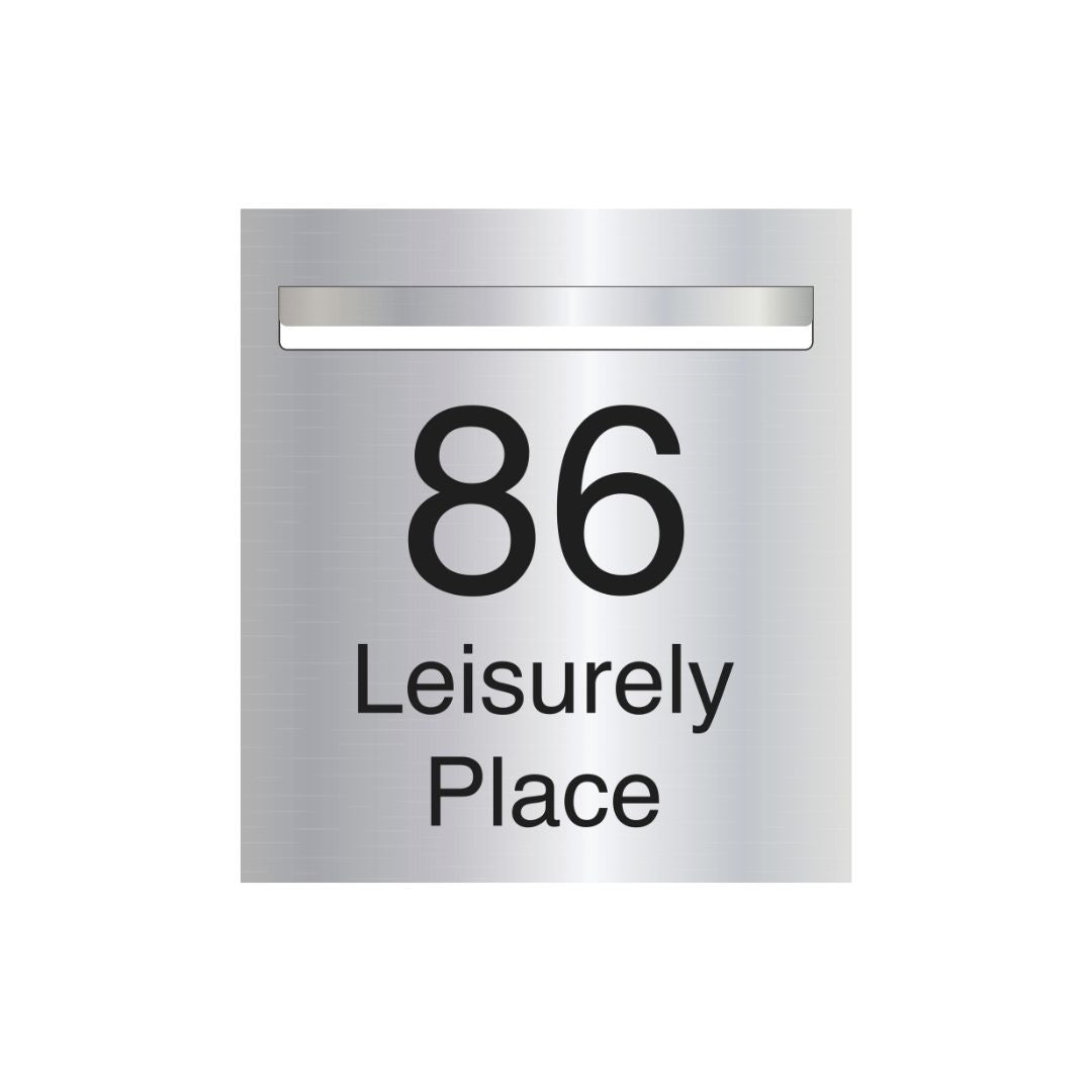 Marine Grade Mirror Polished Stainless Steel Letterbox Faceplate 390 x 430 (Laser Etched) - 340 Slot