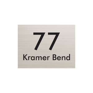 Silver Aluminium Adress Sign with Vinyl Text - 290 x 220