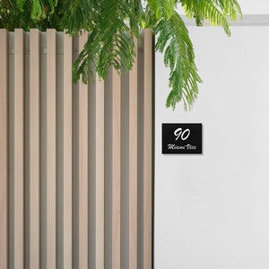 Black Traffolyte Address Sign with White Engraved Text 290 x 220