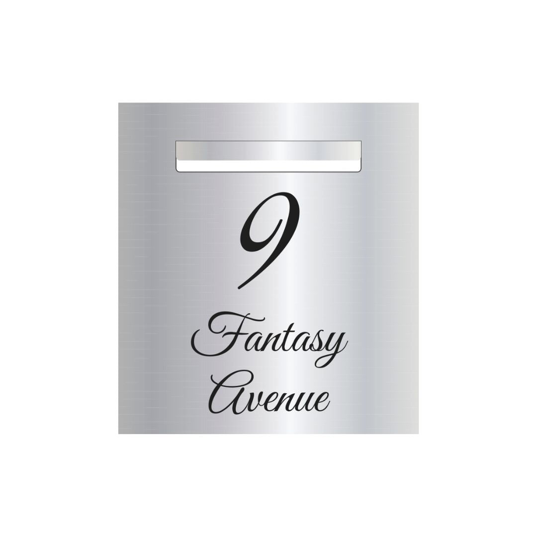 Marine Grade Mirror Polished Stainless Steel Letterbox Faceplate 390 x 430 (Laser Etched) - 240 Slot