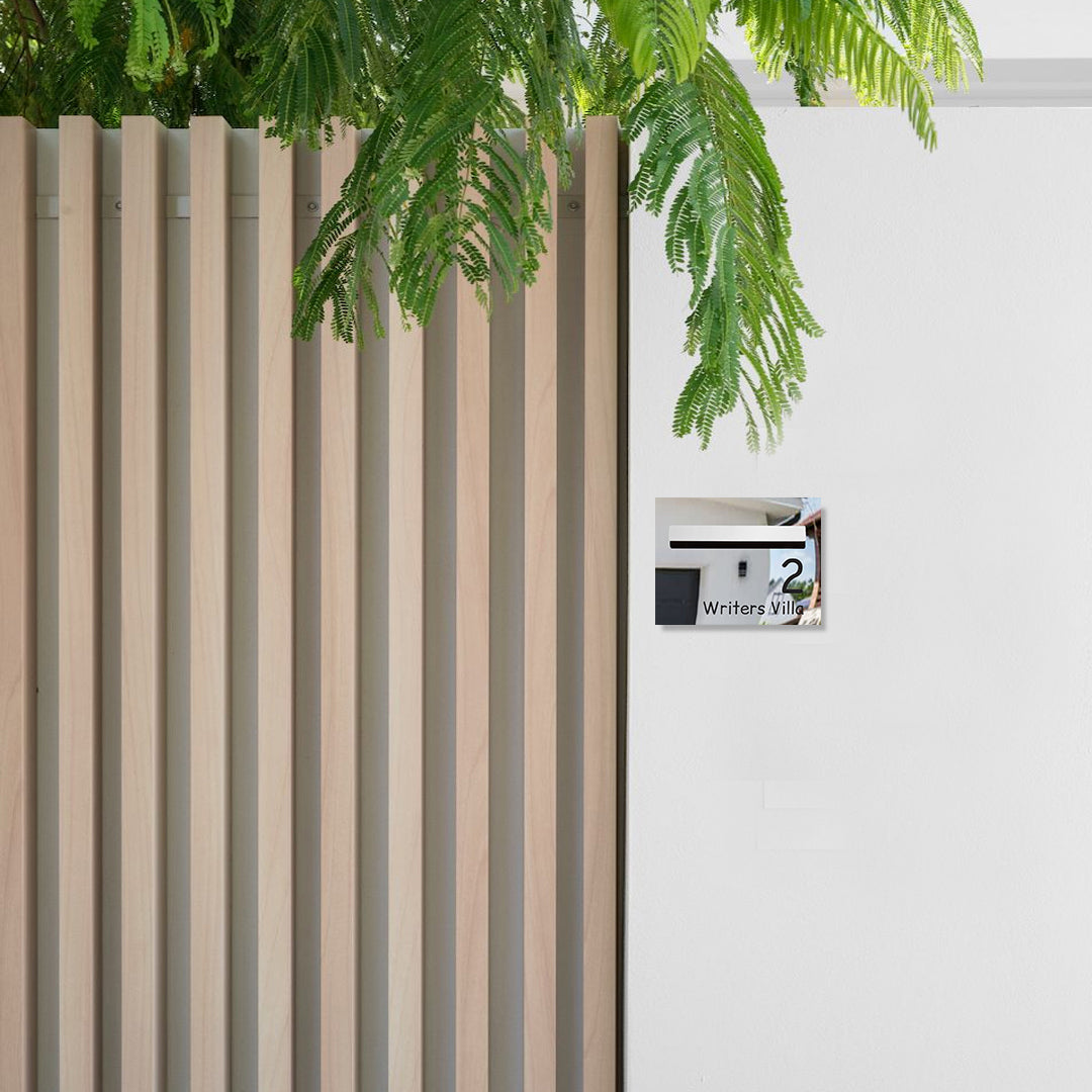 Marine Grade Mirror Polished Stainless Steel Letterbox Faceplate 290 x 220 with 240 Slot (Laser Etched)