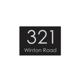 Black Colorbond Steel Address Sign with Vinyl Text – 200 x 140mm