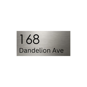 316 Marine Grade Brushed Stainless Steel Address Plate 300 x 140mm - Laser Etched (Text Aligned Left)