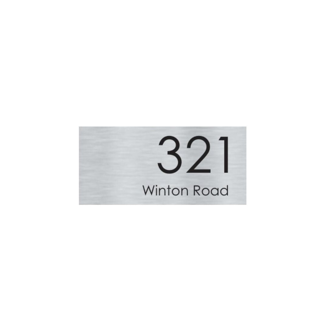 316 Marine Grade Brushed Stainless Steel Address Plate 300 x 140mm - Laser Etched