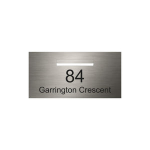 Marine Grade Brushed Stainless Steel Letterbox Faceplate 600 x 300 (Laser Etched) - 240 Central Slot