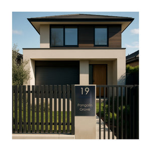 Black Powder-Coated Aluminium Letterbox Faceplate 400 x 600
