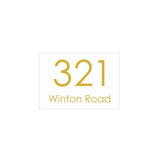White Traffolyte Address Sign with Vinyl Text 200 x 140mm