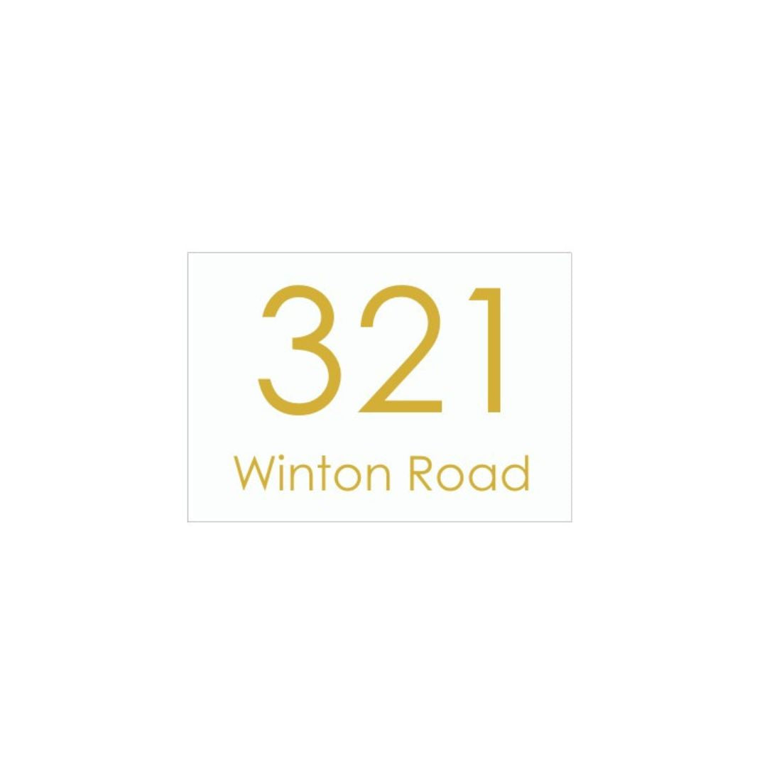 White Traffolyte Address Sign with Vinyl Text 200 x 140mm