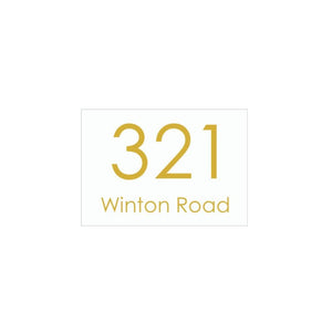 White Traffolyte Address Sign with Vinyl Text 200 x 140mm