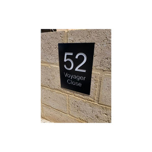 Powder-Coated Aluminium Black Address Plate 400 x 550