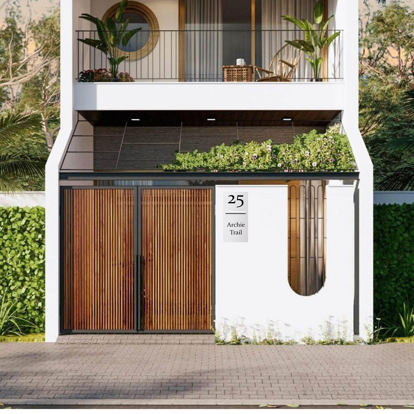 Shale Grey Powder-Coated Aluminium Letterbox Faceplate 300 x 600mm with 240 Slot