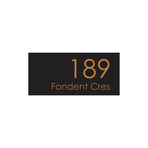 Black Colorbond Steel Address Sign with Vinyl Text - 300 x 140mm