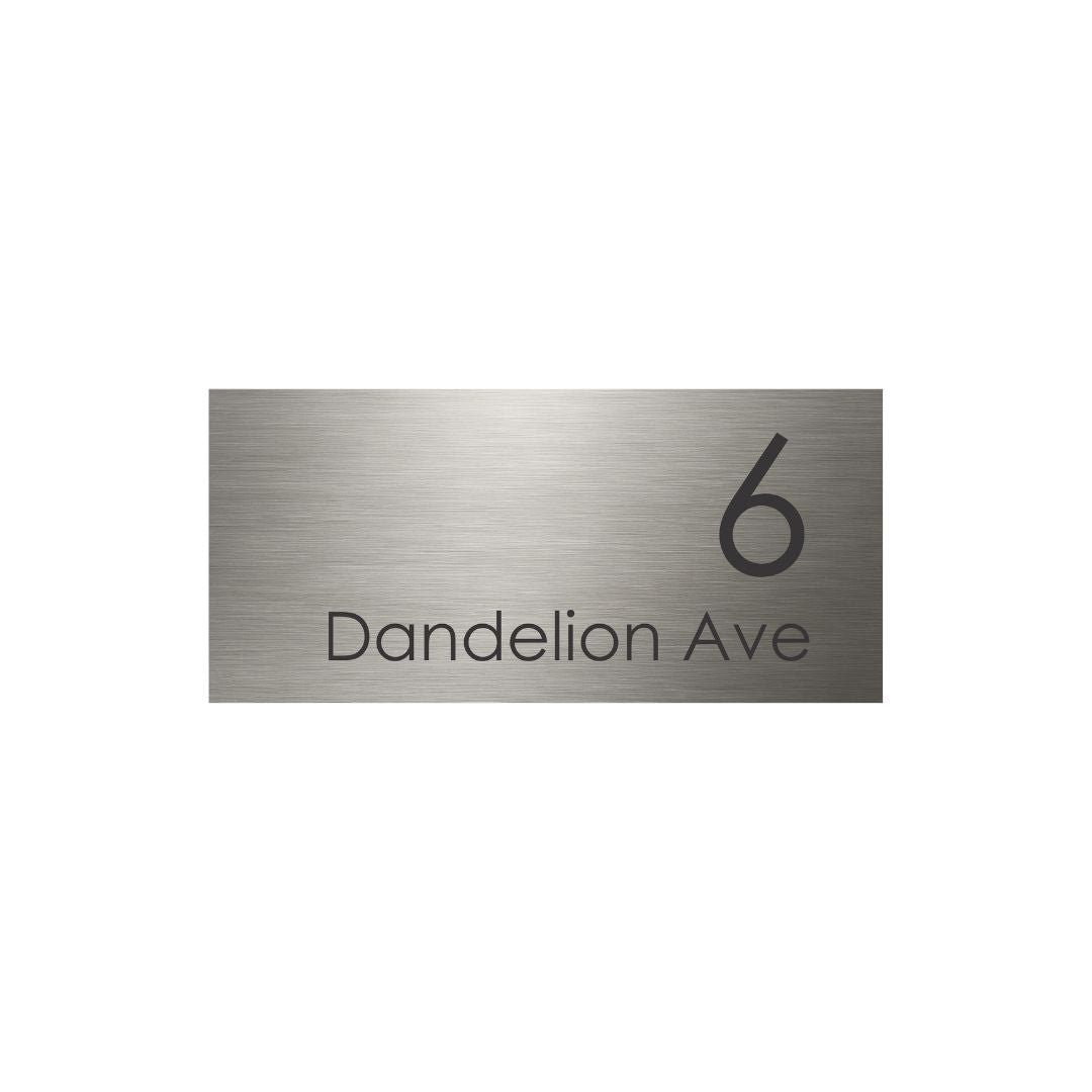 316 Marine Grade Brushed Stainless Steel Address Plate 300 x 140mm - Laser Cut