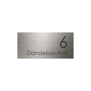 316 Marine Grade Brushed Stainless Steel Address Plate 300 x 140mm - Laser Cut
