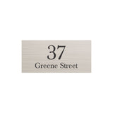Silver Aluminum Address Sign with Black Vinyl Text (300 x 140) - Text Centralized