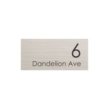 Silver Aluminum Address Sign with Vinyl Text - 300 x 140mm