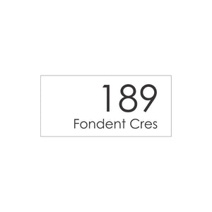 White Traffolyte Address Sign with Black Engraved Text - 300 x 140