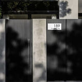White Traffolyte Address Sign with Black Engraved Text - 300 x 140
