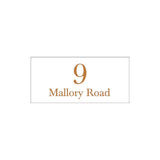 White Traffolyte Address Sign with Vinyl Text - 300 x 140mm (Text Centralised)