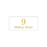 White Traffolyte Address Sign with Vinyl Text - 300 x 140mm (Text Centralised)